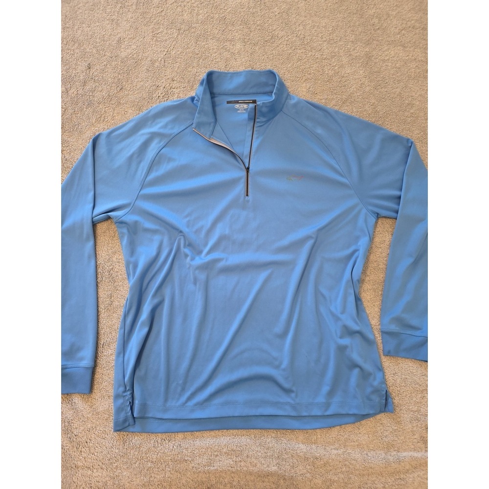 Greg Norman Quarter Zip Pullover Golf Shirt  Xl  Long Sleeve Blue Cool‎ Wear